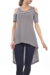 TUNICA RAYEES SPALLE APRIRE S9233 NERO