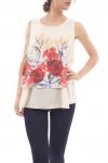 PRINTED TOP S9222 BEIGE