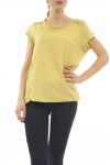 T-SHIRT BRODERIE S9223 VERT ANIS