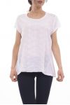 T-SHIRT BRODERIE S9223 BLANC