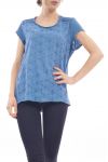 T-SHIRT BRODERIE S9223 BLEU