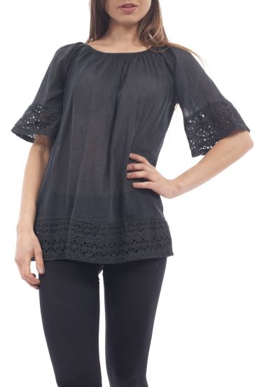 TUNIKA, SPITZE S9244 SCHWARZ
