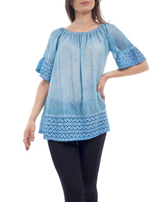 TÚNICA de ENCAJE S9244 AZUL