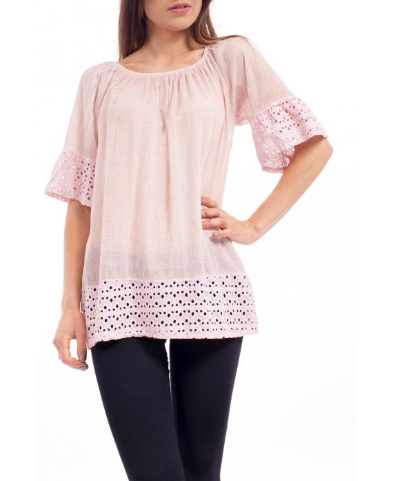 TUNIQUE DENTELLE S9244 ROSE