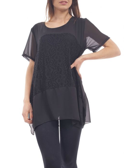 TÚNICA de ENCAJE S9234 NEGRO