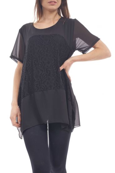TÚNICA de ENCAJE S9234 NEGRO