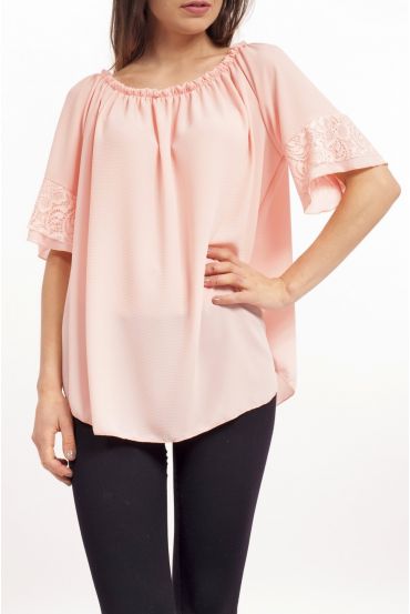 TOP KORTE KANT S9238 ROZE