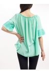 TOP CORTO in PIZZO S9238 VERDE PASTELLO