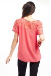T-SHIRT in PIZZO S9240 CORALLO