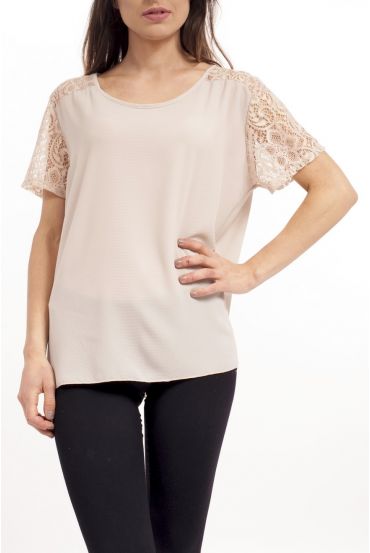 T-SHIRT LACE S9240 BEIGE