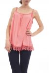 TOP A BRETELLES DENTELLE S9220 CORAIL