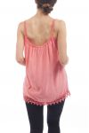 TOP A BRETELLES DENTELLE S9220 CORAIL