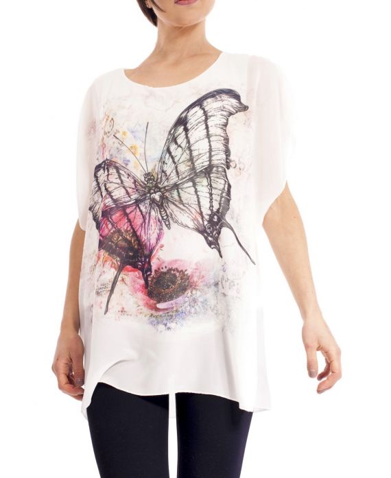 TOP BUTTERFLY C4012 WHITE
