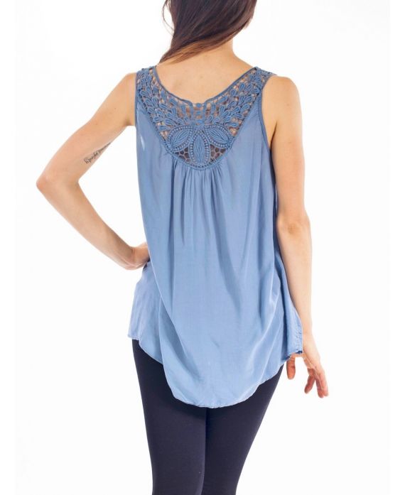 TOP de ENCAJE con ESPALDA S9252 AZUL