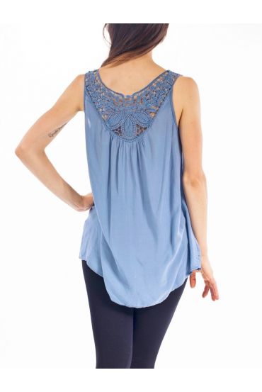 TOP de ENCAJE con ESPALDA S9252 AZUL