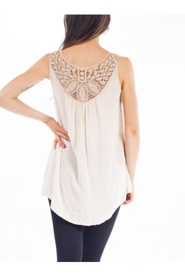 TOP SCHIENA in PIZZO S9252 BEIGE