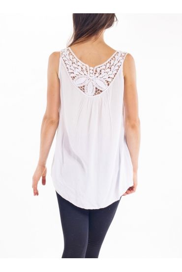 TOP SCHIENA in PIZZO S9252 BIANCO