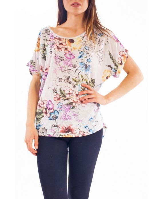 T-SHIRT FIORI S9298 GRIGIO