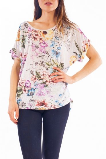 T-SHIRT FIORI S9298 GRIGIO