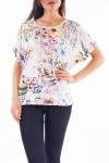 T-SHIRT FLOWERS S9298 WHITE