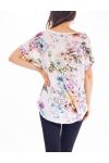 T-SHIRT FLOWERS S9298 WHITE