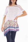 TUNIC BI MATERIAL S9271 WHITE
