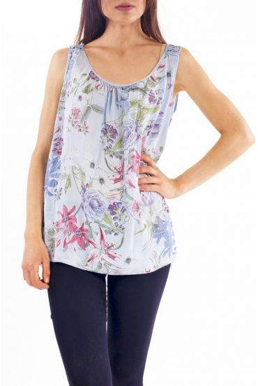 PRINTED TOP LACE S9257 BLUE