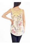 TOP IMPRIME DOS GUIPURE S9257 JAUNE