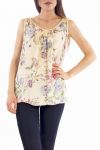 TOP IMPRIME DOS GUIPURE S9257 JAUNE
