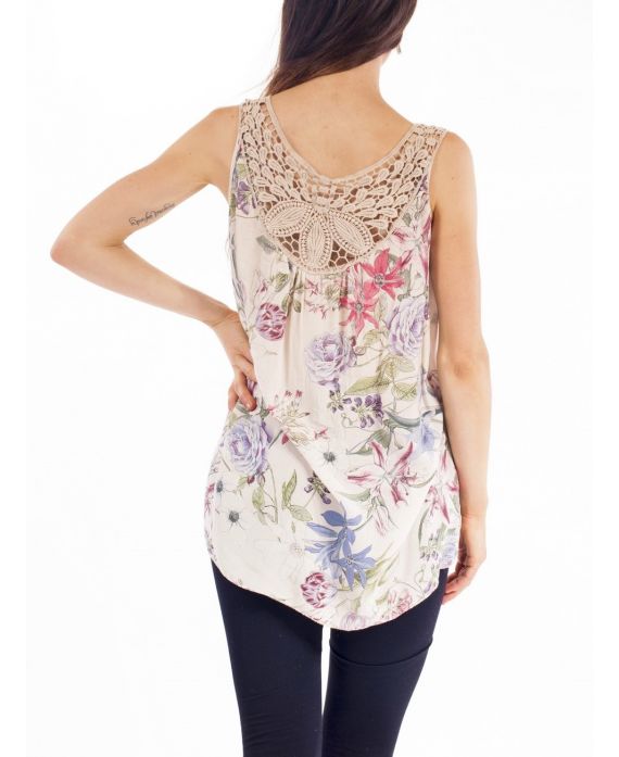 PRINTED TOP LACE S9257 BEIGE