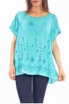 TUNIC EMBROIDERY SEQUINS S9268 BLUE LAGOON