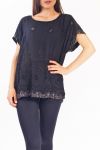 TUNIC EMBROIDERY SEQUINS S9268 BLACK