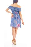 ROBE A FLEURS S9291 BLEU