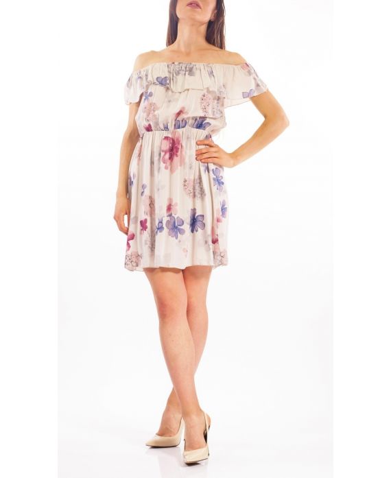 ROBE A FLEURS S9291 BEIGE