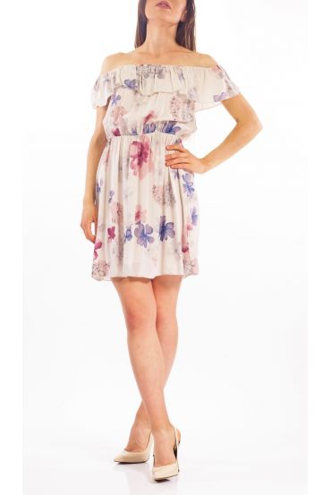ROBE A FLEURS S9291 BEIGE
