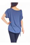 TOP FLEURS SEQUINS S9276 BLEU