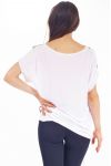 TOP FLEURS SEQUINS S9276 BLANC