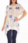 TUNIC FLOWERS SEQUINS S9282 BEIGE