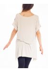TUNIQUE A FLEURS ET PAILLETTES S9282 BEIGE