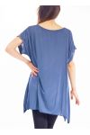 TUNIC FLOWERS SEQUINS S9282 BLUE