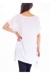 TUNIC FLOWERS SEQUINS S9282 WHITE