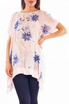 TUNIC FLOWERS SEQUINS S9282 ROSE
