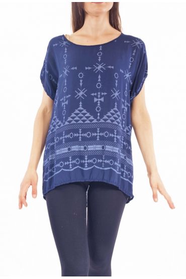 PRINTED TOP S9262 NAVY