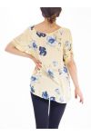 TOP IMPRIME DENTELLE S9274 JAUNE