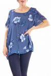 PRINTED TOP LACE S9274 NAVY