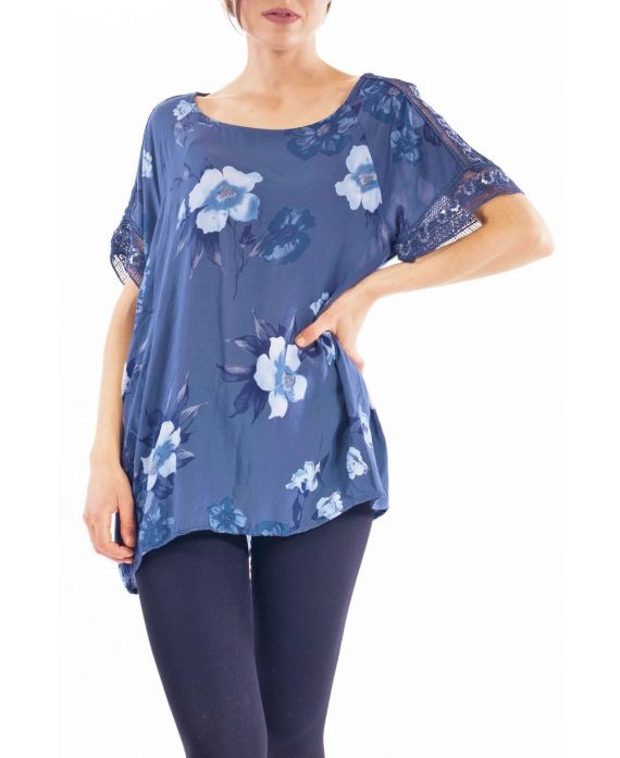 PRINTED TOP LACE S9274 NAVY