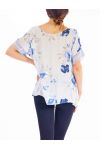 TOP IMPRIME DENTELLE S9274 BLEU CIEL