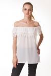 TOP SCHULTERN DENUDEES SPITZE S9325 WEIß