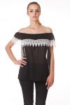 TOP EPAULES DENUDEES DENTELLE S9325 NOIR