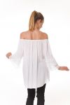 TUNICA MANICHE in PIZZO S9326 BIANCO